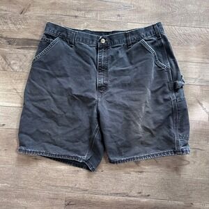 Vintage Carhartt Carpenter Shorts Mens 40 Black Canvas Workwear Made in USA B141